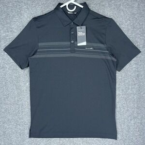 Travis Matthew Face The Music Polo Shirt Mens M Black striped Golf performance